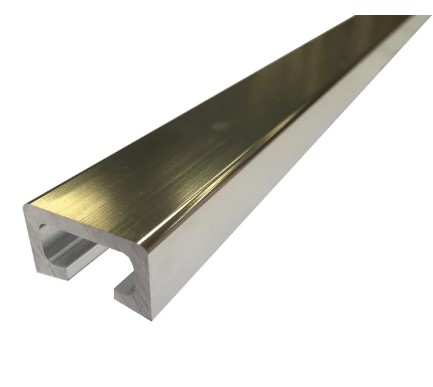 Anodised aluminium shower hob, 225 × 15 mm, 2500 mm