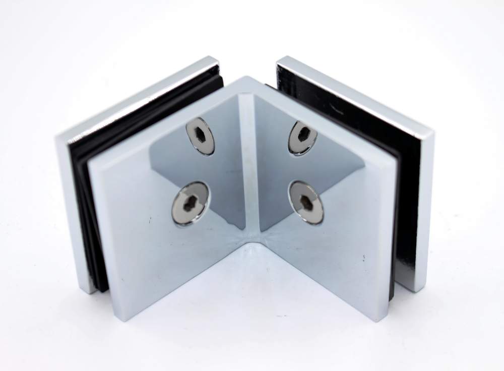 90° glass-to-glass corner bracket for 10 mm glass