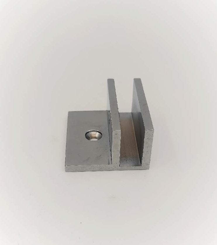 Square glass shelf bracket with leg