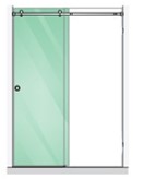 Stock sliding door panel, 10 mm clear toughened, 2092 mm high