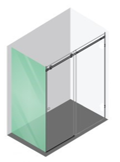 Stock sliding return panel, 10 mm clear toughened, 2100 mm high