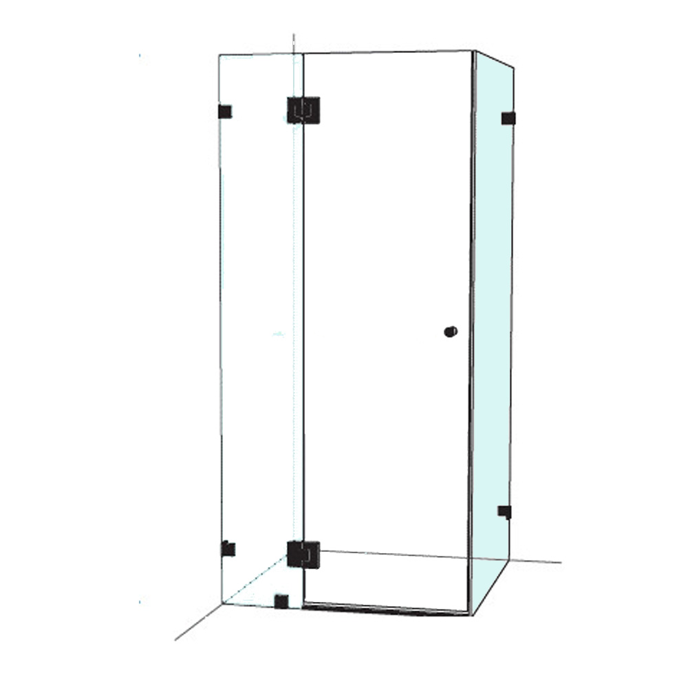 Stock fixed panel, 10 mm clear toughened, 2000 mm high