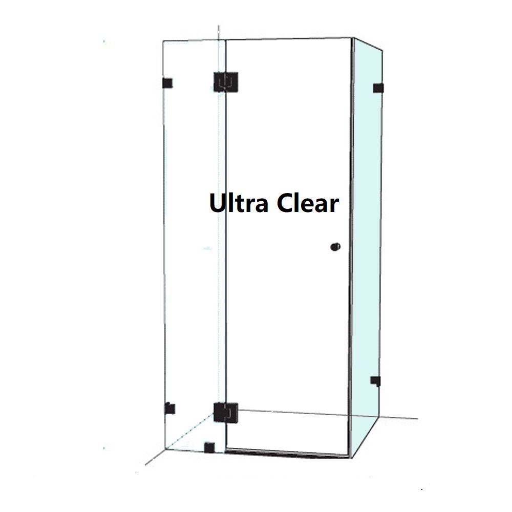 Stock fixed panel, 10 mm ultra clear toughened, 2100 mm high